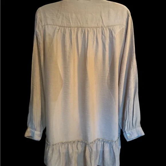 Zara (Beige) Tunic with Lace-Up V-Neck - Picture 3 of 6